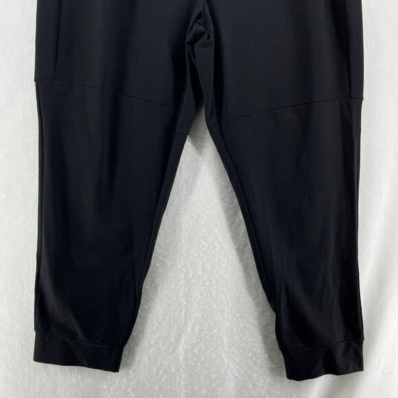 Luxe Jogger Pants Men's Sz 2XL Black Elastic Waist High-Rise Zip Pocket Tapered - Picture 8 of 13